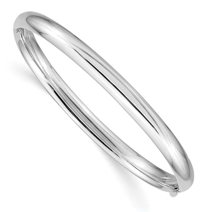 14k 3/16 White Gold 5mm Hinged Baby Bangle