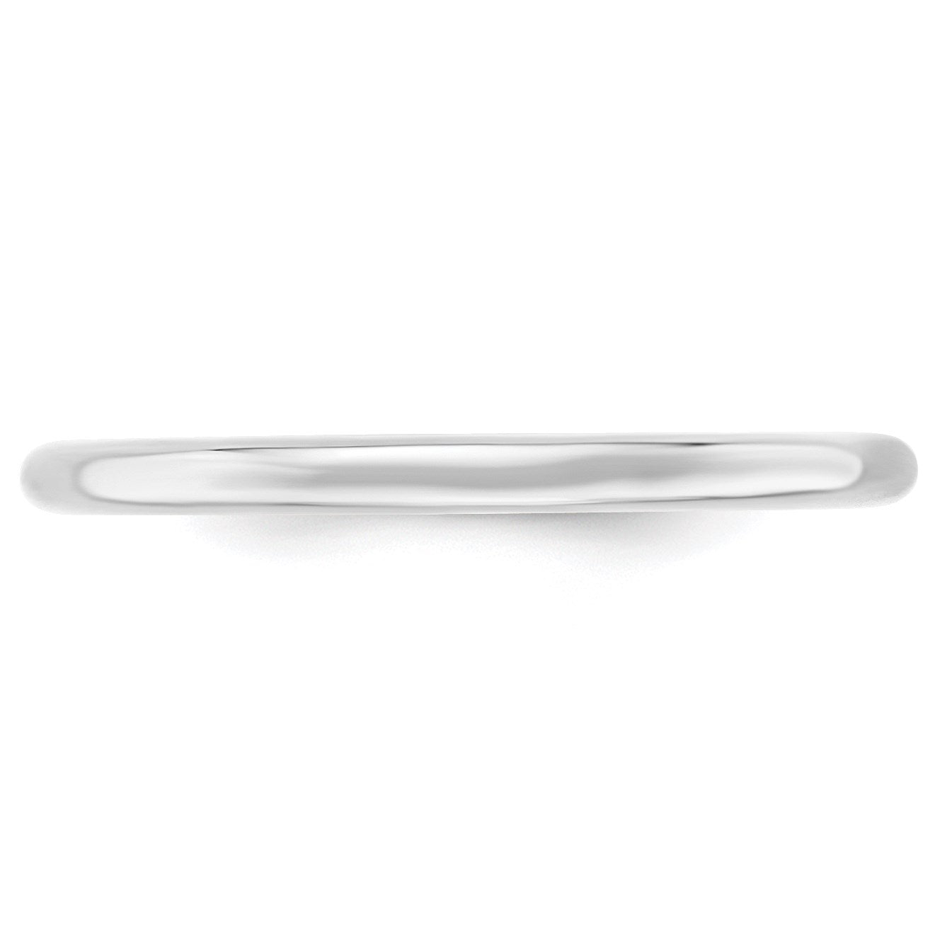 14k White Gold 2mm Standard Weight Comfort Fit Wedding Band Size 4