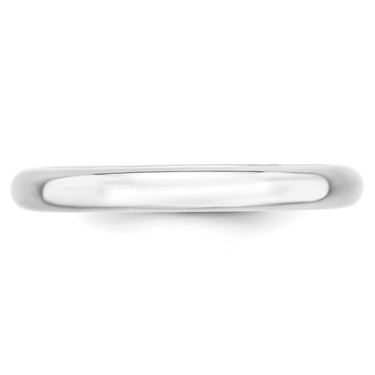 14k White Gold 3mm Standard Weight Comfort Fit Wedding Band Size 6.5