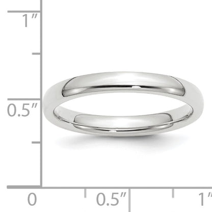 14k White Gold 3mm Standard Weight Comfort Fit Wedding Band Size 8