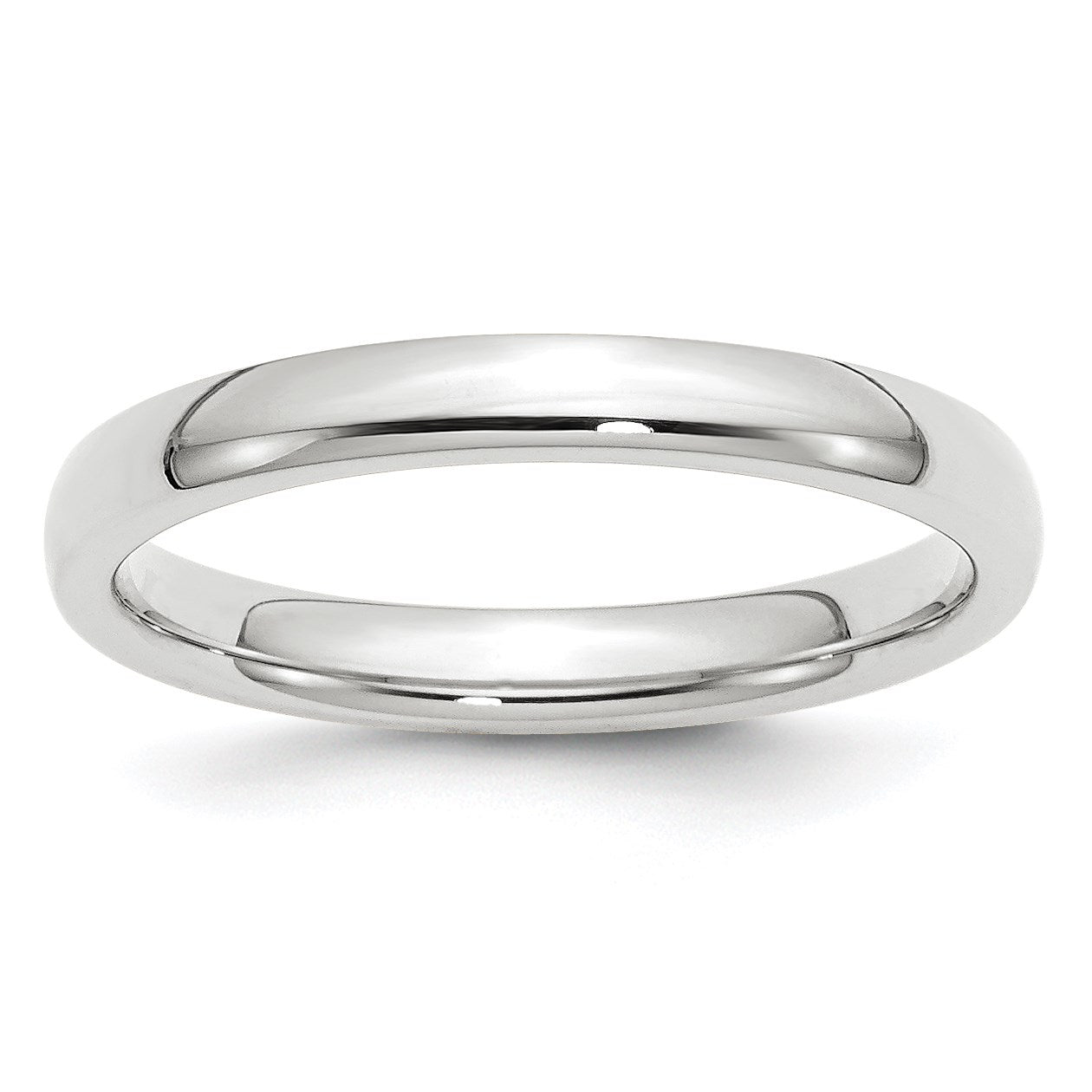 14k White Gold 3mm Standard Weight Comfort Fit Wedding Band Size 12
