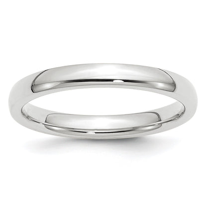 14k White Gold 3mm Standard Weight Comfort Fit Wedding Band Size 7.5