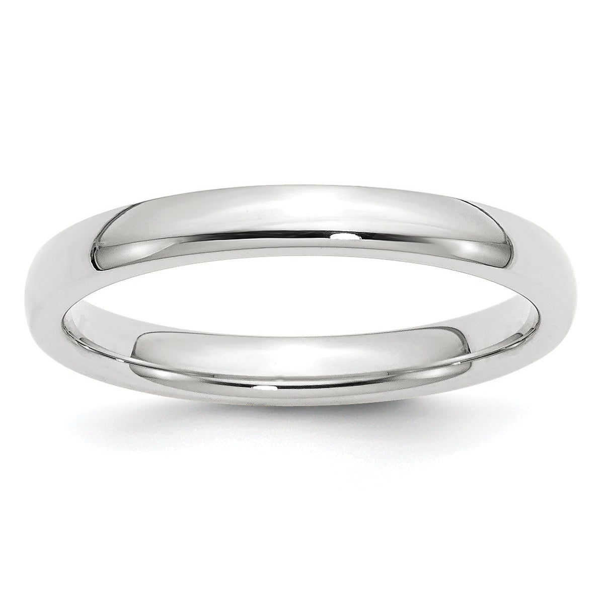 14k White Gold 3mm Standard Weight Comfort Fit Wedding Band Size 5