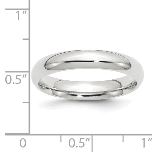 14k White Gold 4mm Standard Weight Comfort Fit Wedding Band Size 11