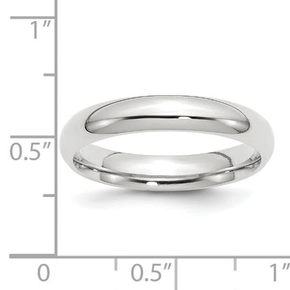 14k White Gold 4mm Standard Weight Comfort Fit Wedding Band Size 6.5