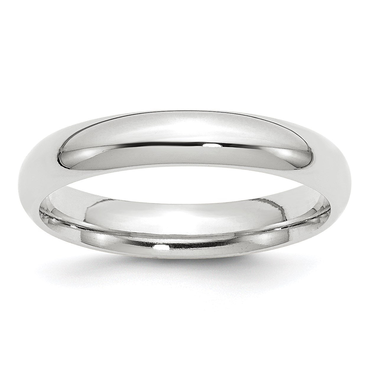 14k White Gold 4mm Standard Weight Comfort Fit Wedding Band Size 5