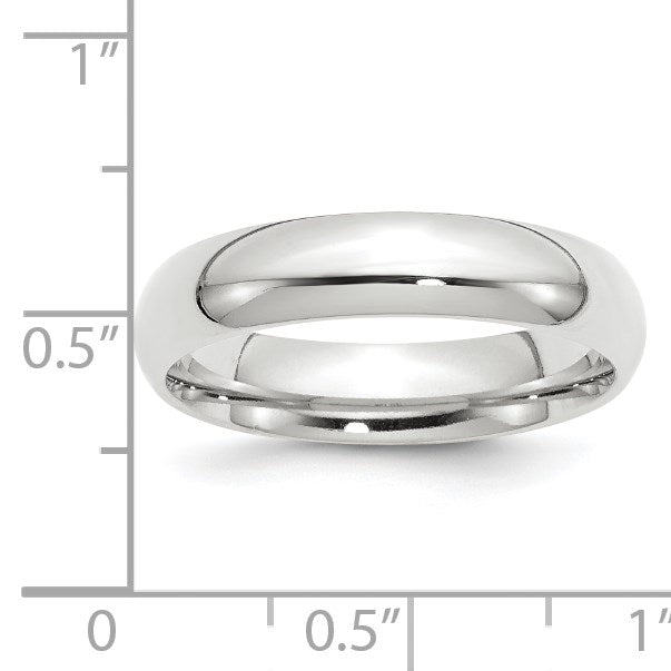 14k White Gold 5mm Standard Weight Comfort Fit Wedding Band Size 9.5