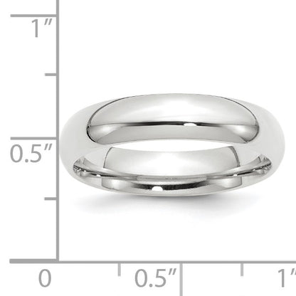 14k White Gold 5mm Standard Weight Comfort Fit Wedding Band Size 13