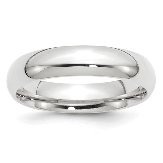 14k White Gold 5mm Standard Weight Comfort Fit Wedding Band Size 6.5