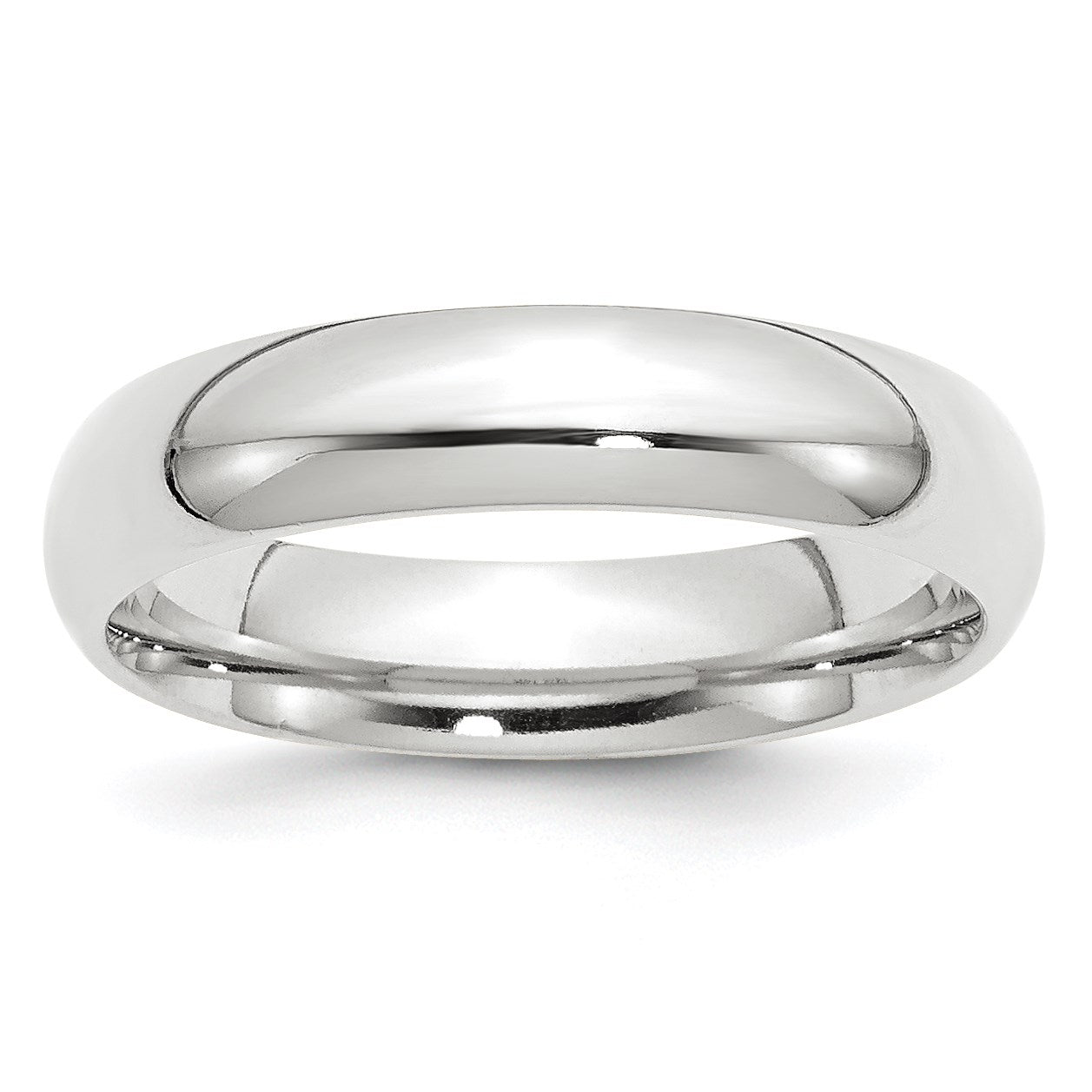 14k White Gold 5mm Standard Weight Comfort Fit Wedding Band Size 12