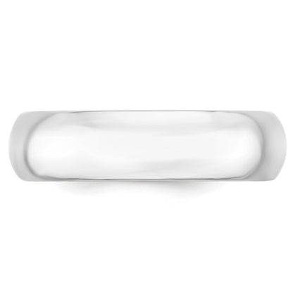14k White Gold 6mm Standard Weight Comfort Fit Wedding Band Size 13