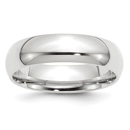 14k White Gold 6mm Standard Weight Comfort Fit Wedding Band Size 10