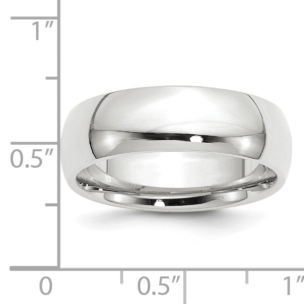 14k White Gold 7mm Standard Weight Comfort Fit Wedding Band Size 4.5
