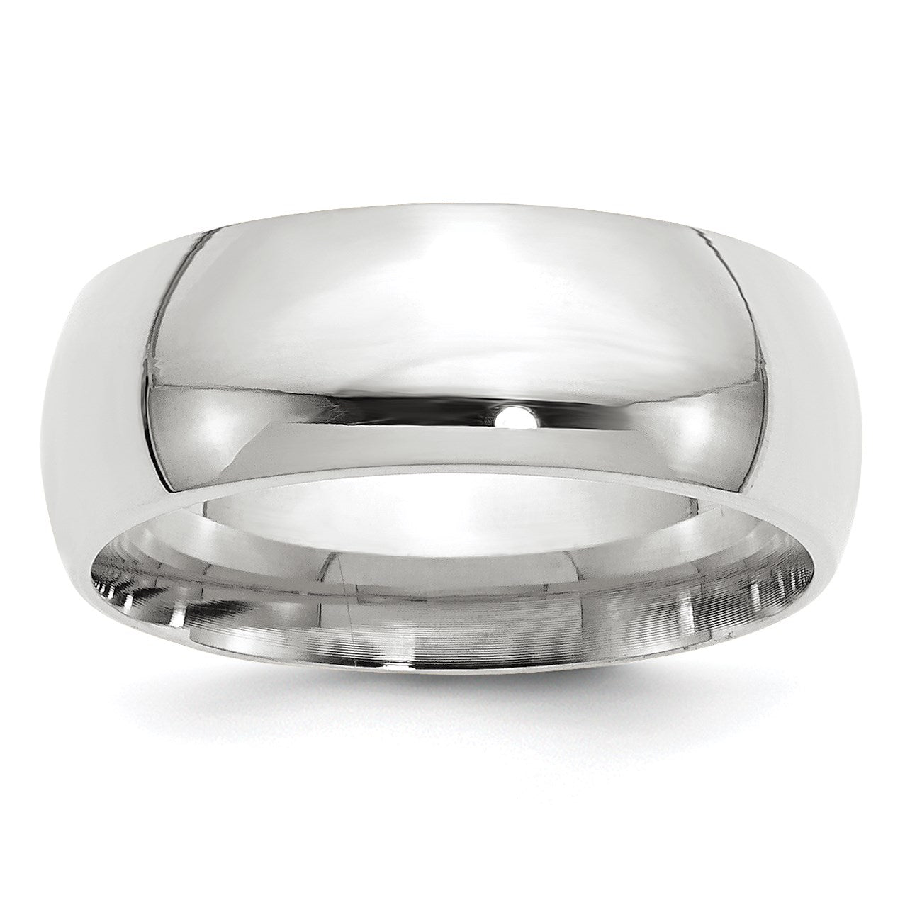 14k White Gold 8mm Standard Weight Comfort Fit Wedding Band Size 13