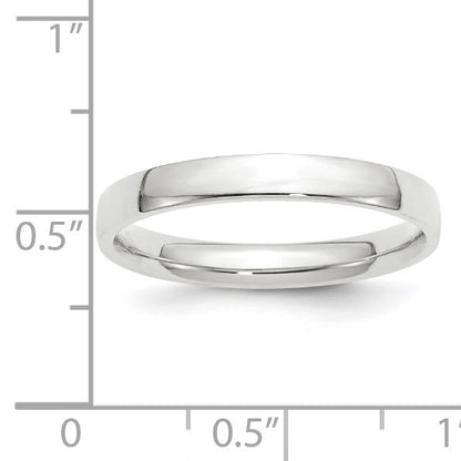 14k White Gold 3mm Lightweight Comfort Fit Wedding Band Size 4.5