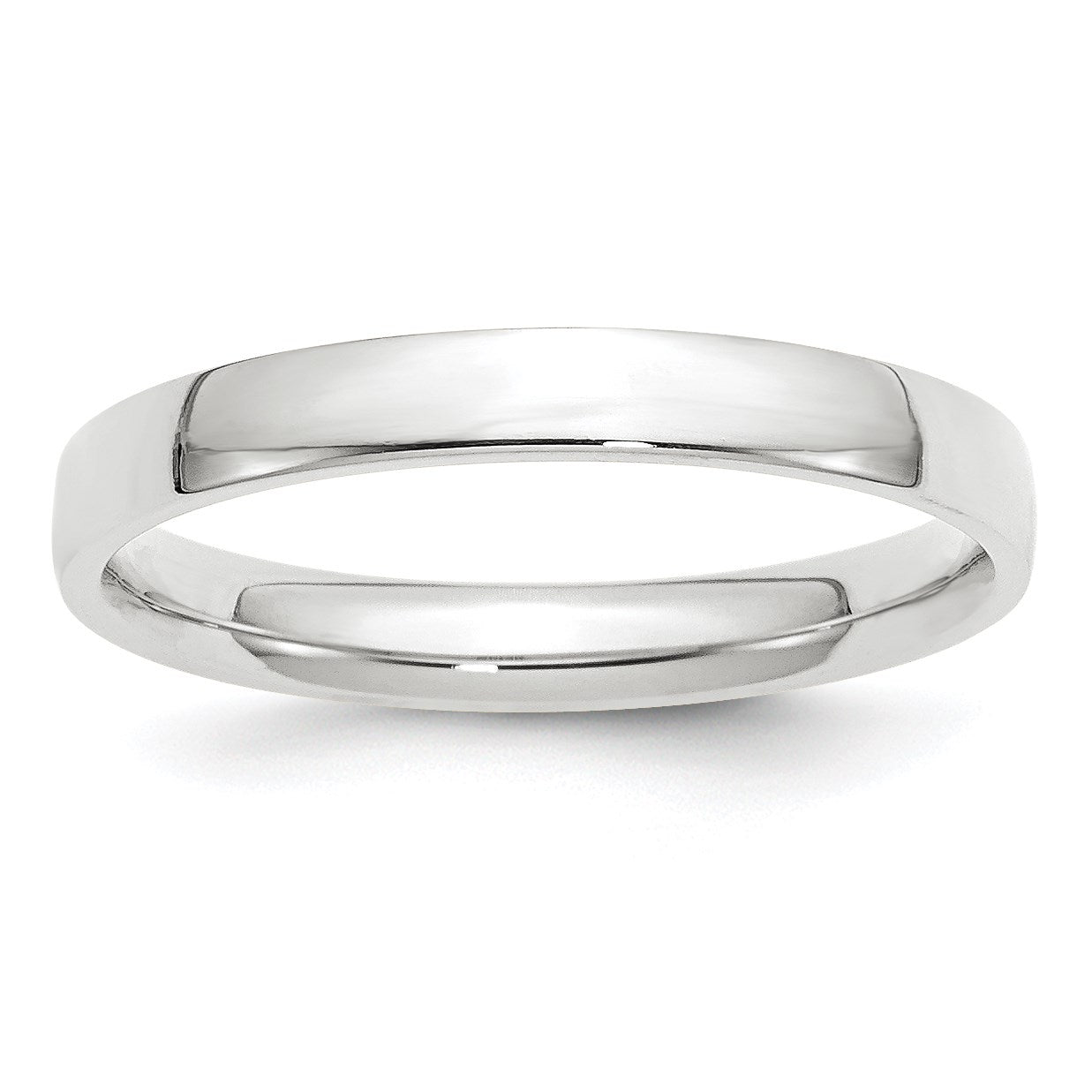 14k White Gold 3mm Lightweight Comfort Fit Wedding Band Size 7.5