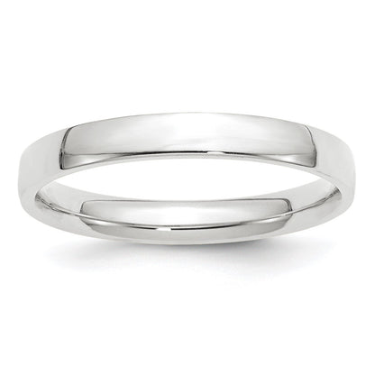 14k White Gold 3mm Lightweight Comfort Fit Wedding Band Size 5