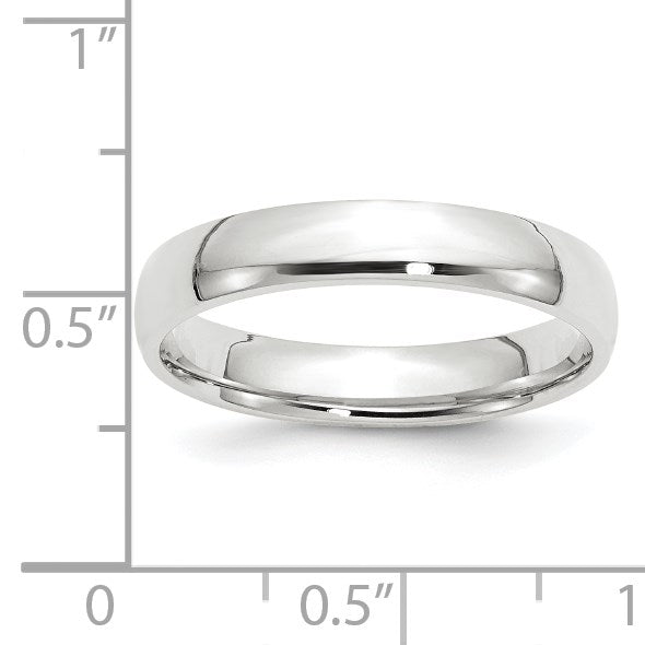 14k White Gold 4mm Lightweight Comfort Fit Wedding Band Size 7