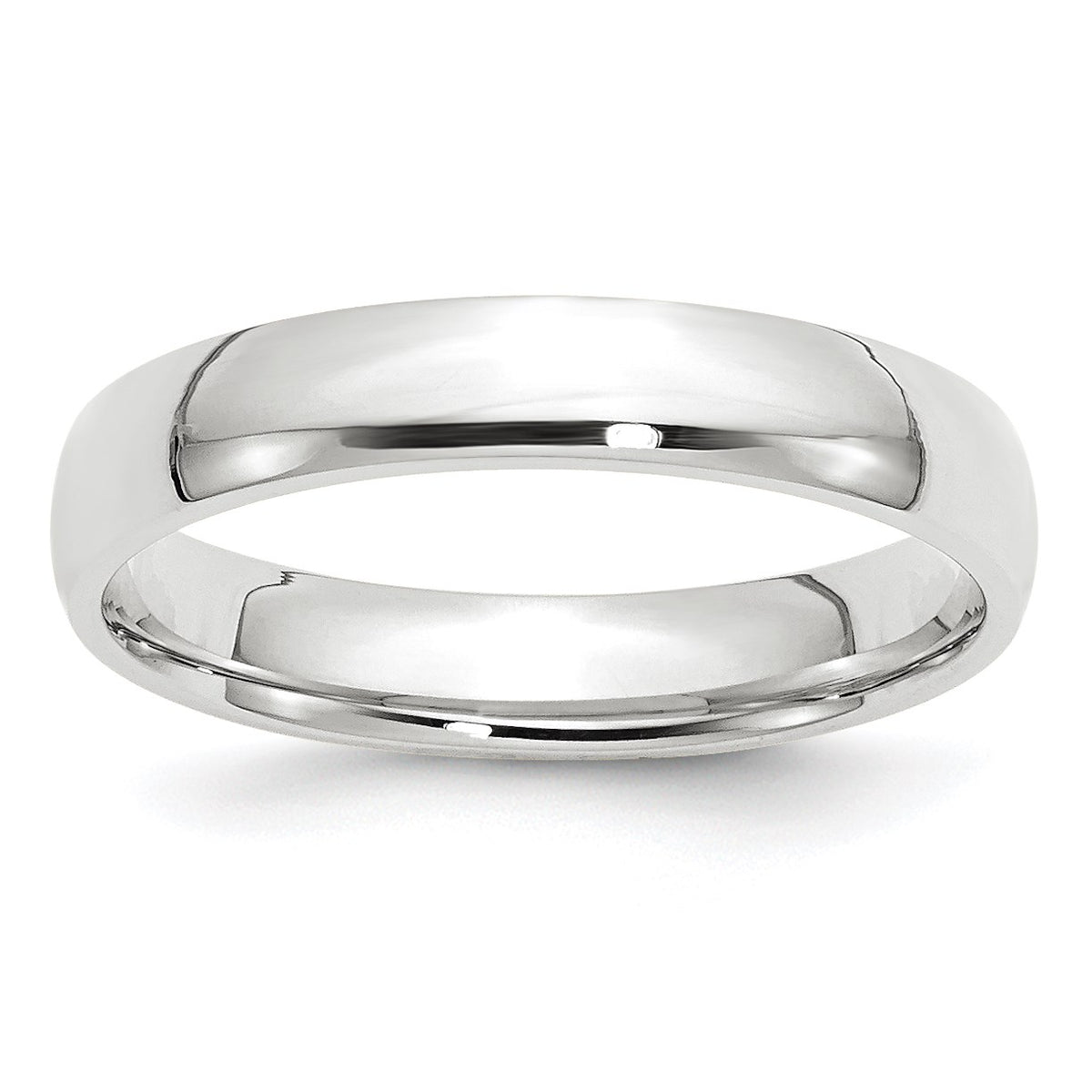 14k White Gold 4mm Lightweight Comfort Fit Wedding Band Size 11