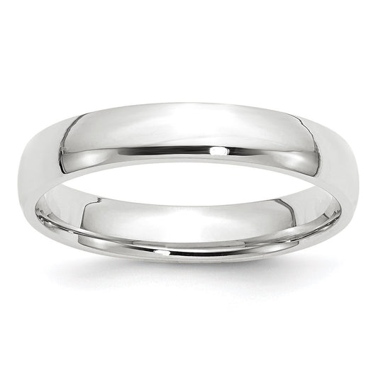 14k White Gold 4mm Lightweight Comfort Fit Wedding Band Size 7.5