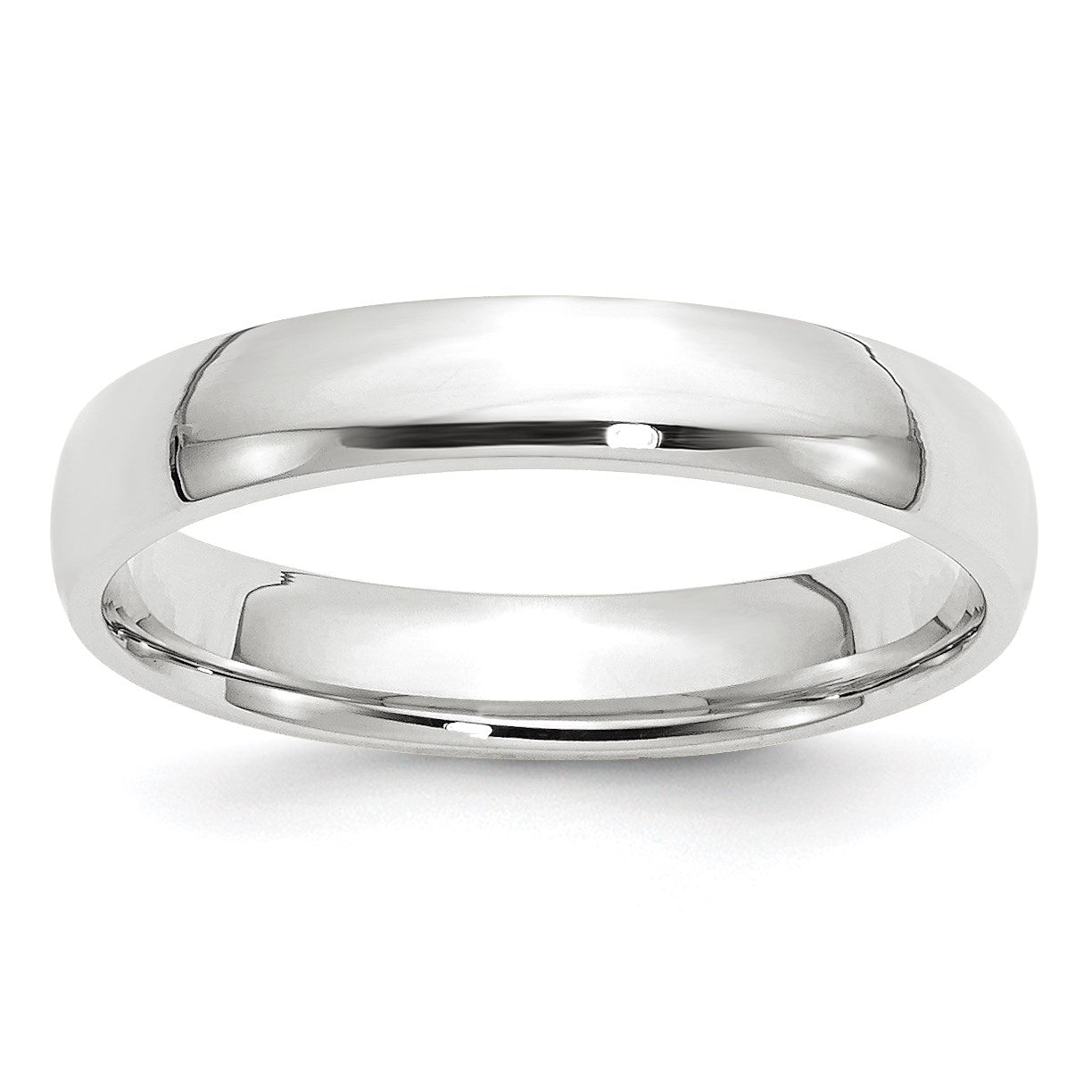 14k White Gold 4mm Lightweight Comfort Fit Wedding Band Size 8