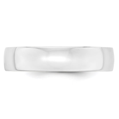 14k White Gold 5mm Lightweight Comfort Fit Wedding Band Size 10.5