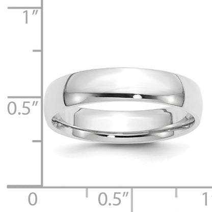 14k White Gold 5mm Lightweight Comfort Fit Wedding Band Size 10.5