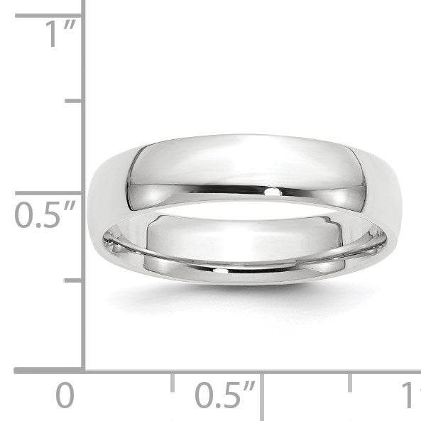 14k White Gold 5mm Lightweight Comfort Fit Wedding Band Size 11
