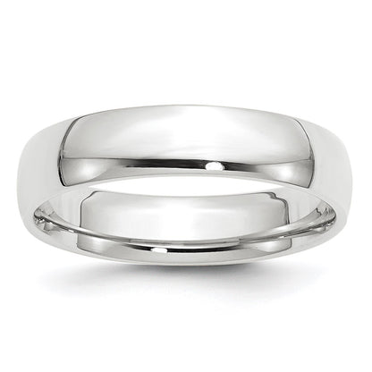 14k White Gold 5mm Lightweight Comfort Fit Wedding Band Size 10.5