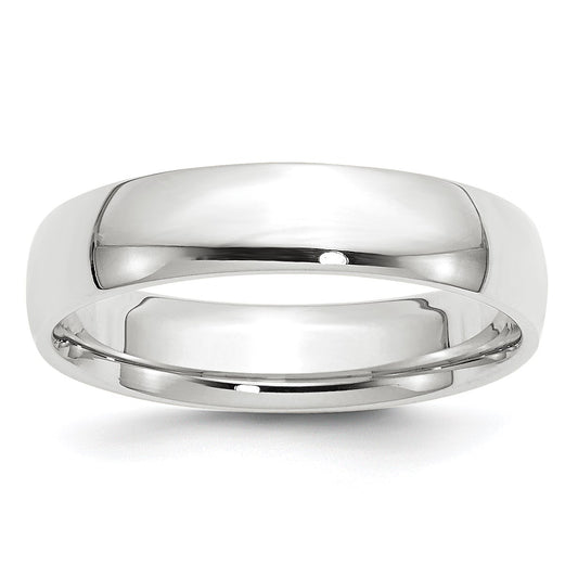 14k White Gold 5mm Lightweight Comfort Fit Wedding Band Size 10.5