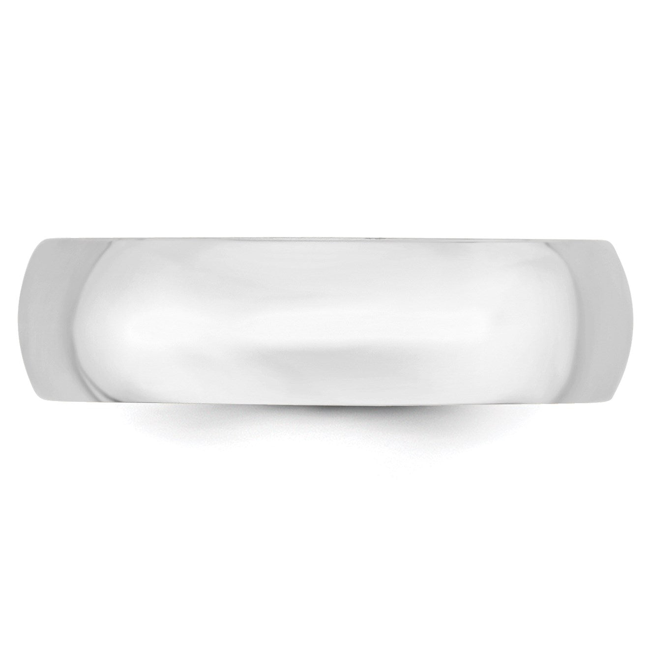 14k White Gold 6mm Lightweight Comfort Fit Wedding Band Size 13