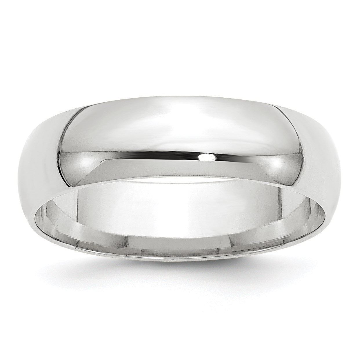 14k White Gold 6mm Lightweight Comfort Fit Wedding Band Size 9