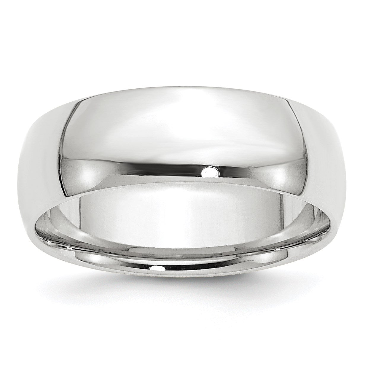 14k White Gold 7mm Lightweight Comfort Fit Wedding Band Size 12