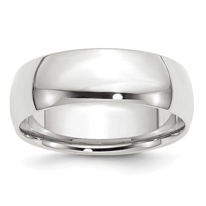 14k White Gold 7mm Lightweight Comfort Fit Wedding Band Size 13