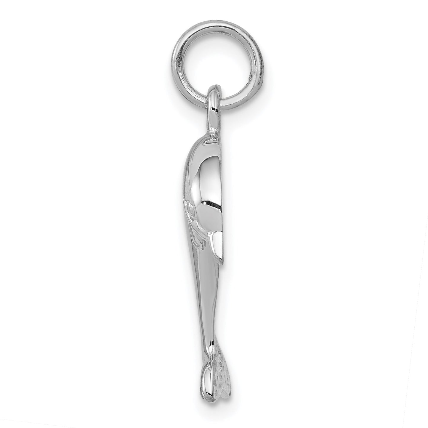 14k White Gold Dolphin Charm