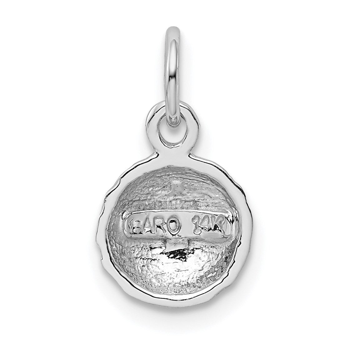 14k White Gold Domed Golf Ball Charm