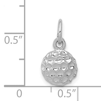 14k White Gold Domed Golf Ball Charm