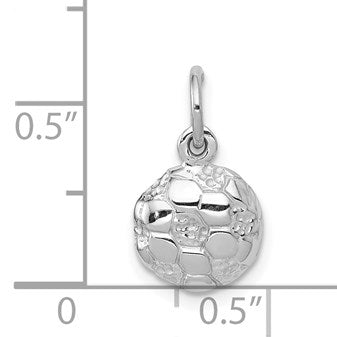 14k White Gold Domed Soccer Ball Charm