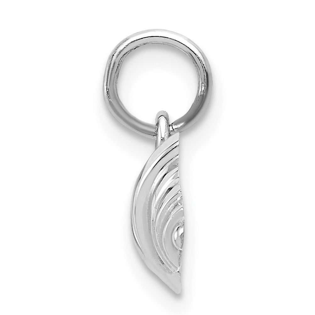 14k White Gold Curved Barbell Charm