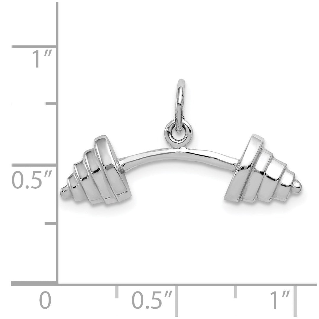 14k White Gold Curved Barbell Charm
