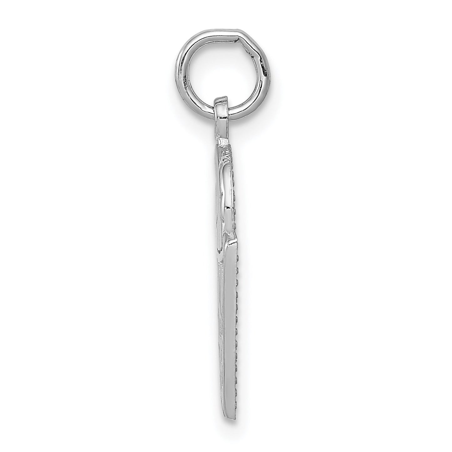 14k White Gold Basketball in Net Charm
