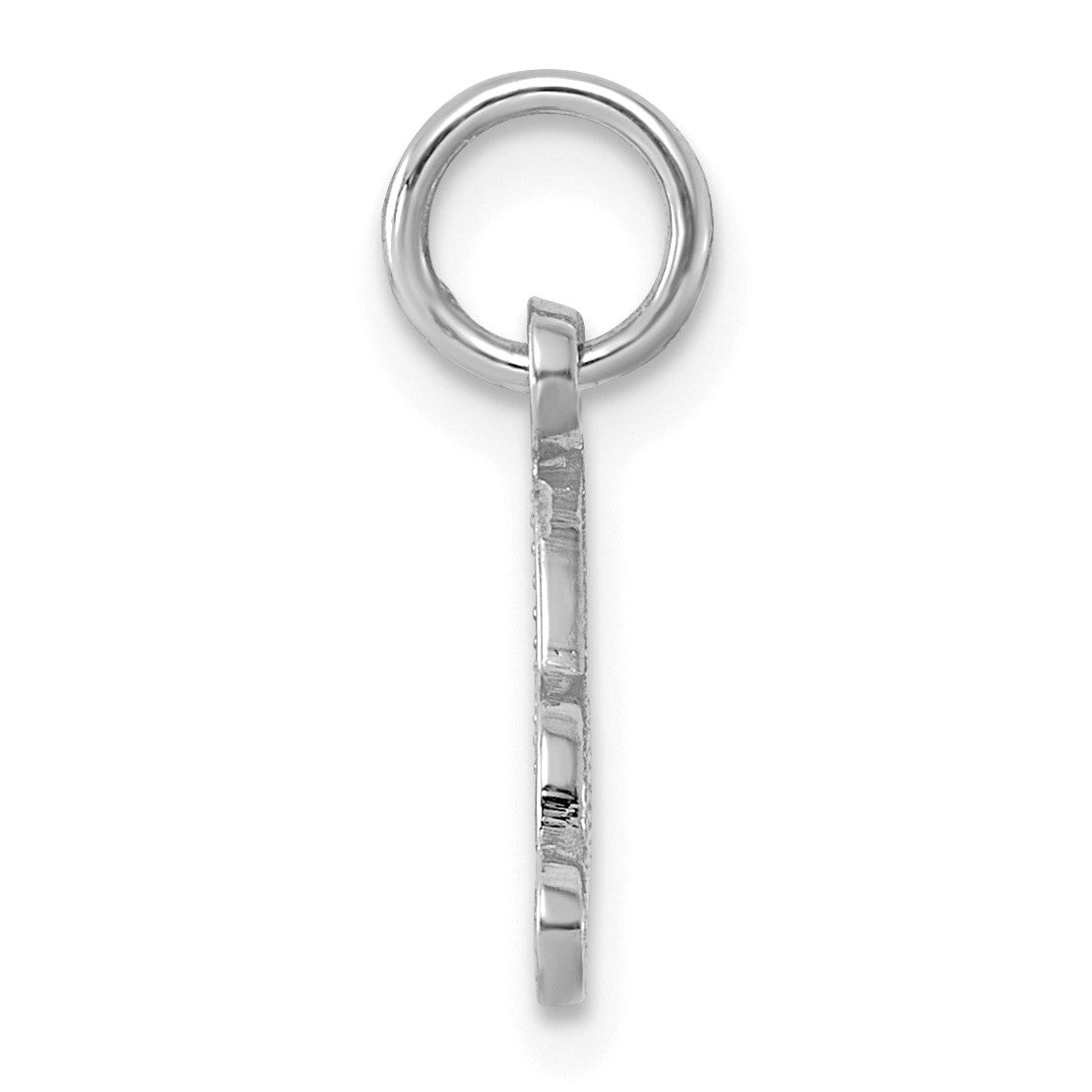 14KW White Gold Casted Script Letter A Initial Charm