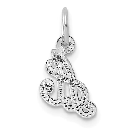 14KW White Gold Casted Script Letter A Initial Charm