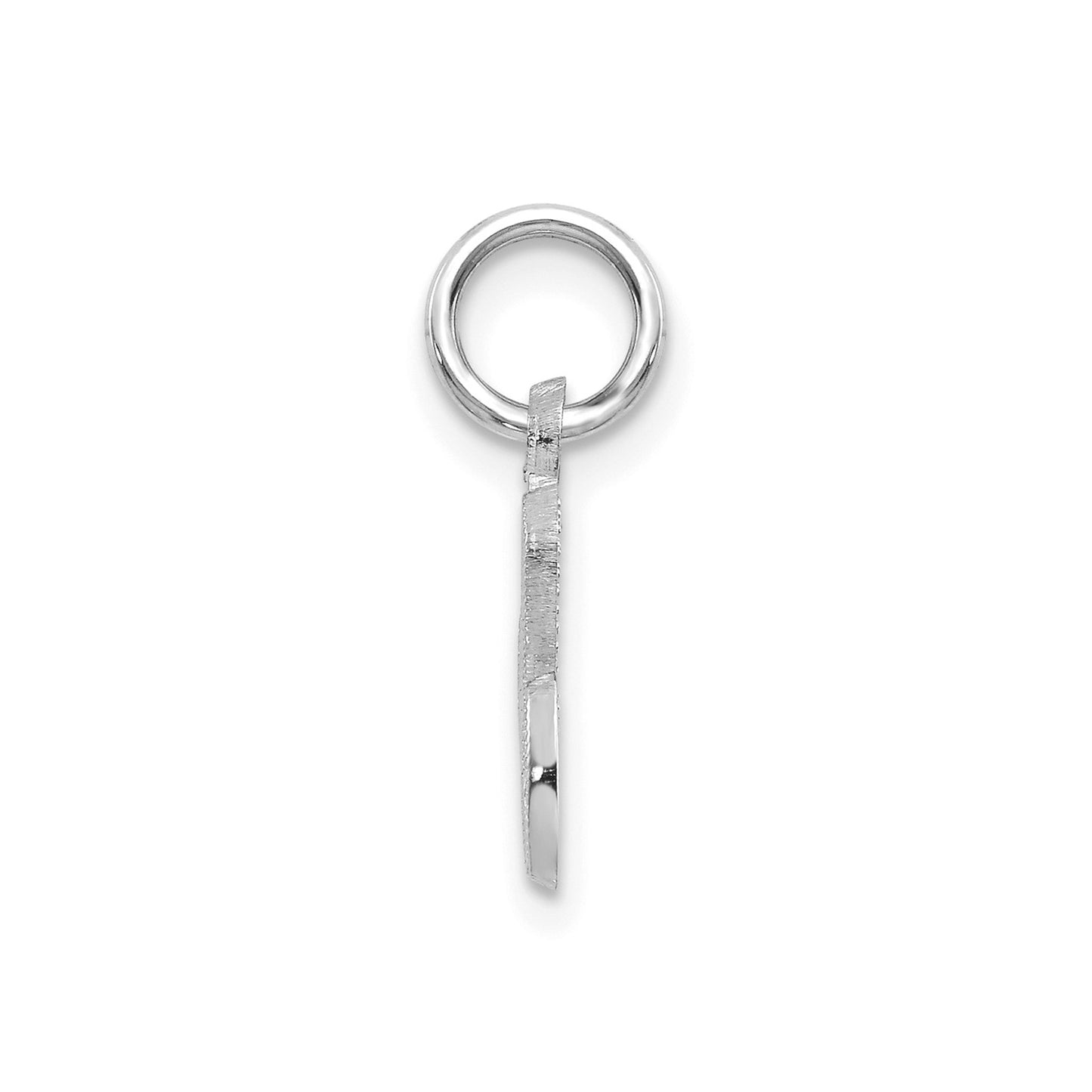 14KW White Gold Casted Script Letter C Initial Charm