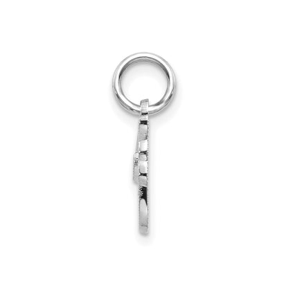14KW White Gold Casted Script Letter F Initial Charm