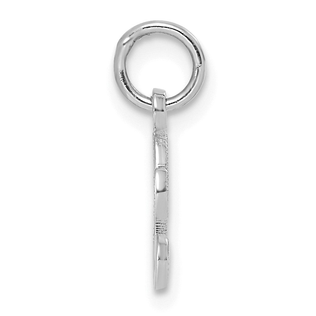 14KW White Gold Casted Script Letter G Initial Charm