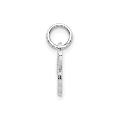 14KW White Gold Casted Script Letter H Initial Charm