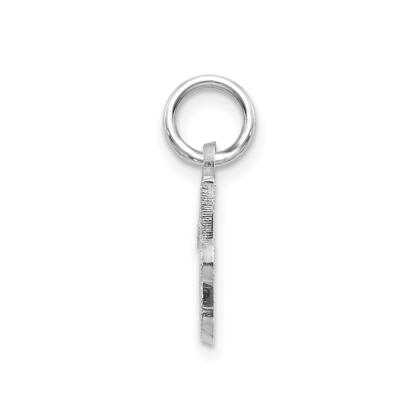 14KW White Gold Casted Script Letter J Initial Charm