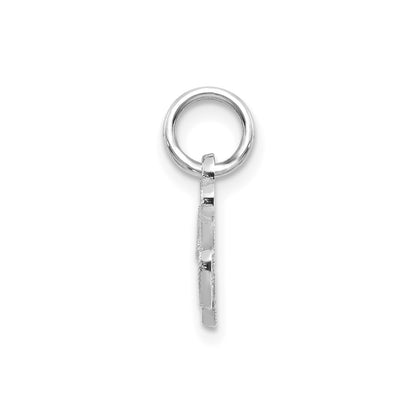 14KW White Gold Casted Script Letter K Initial Charm