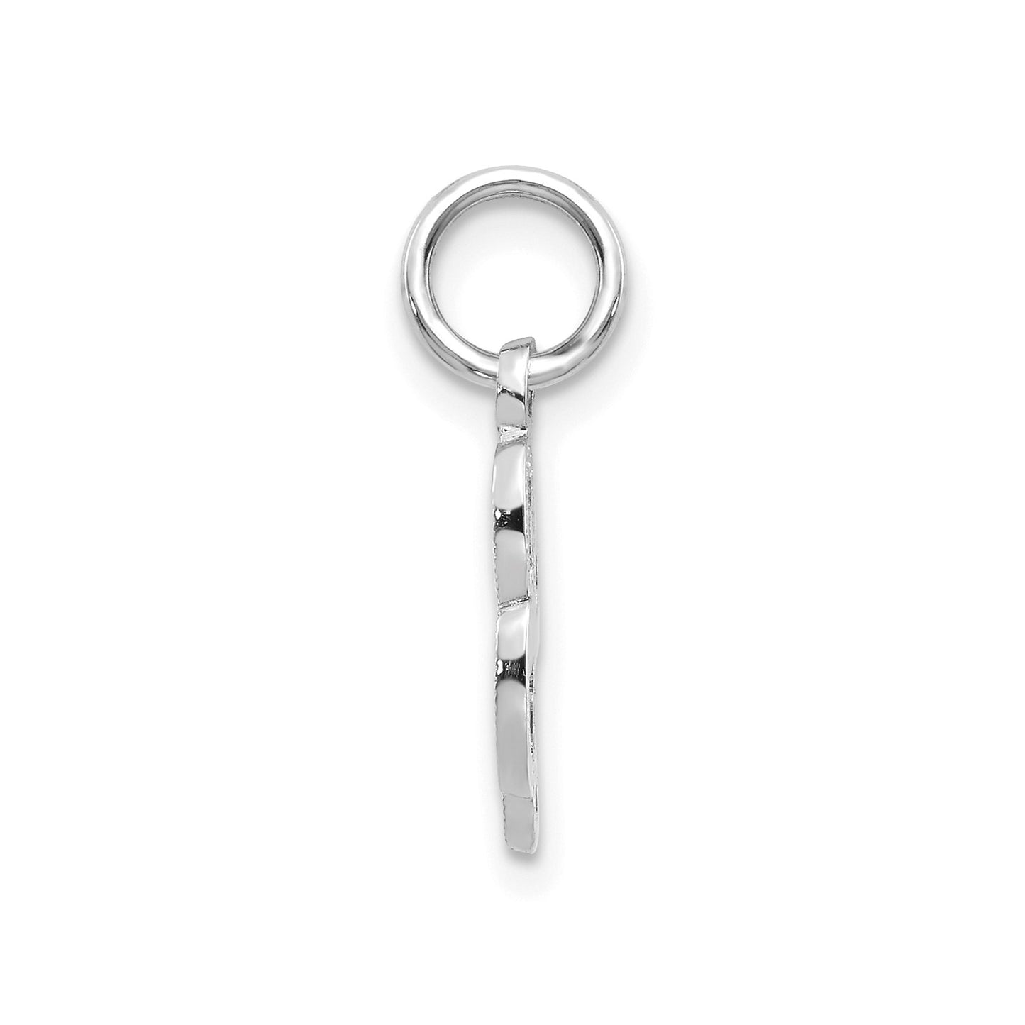 14KW White Gold Casted Script Letter L Initial Charm